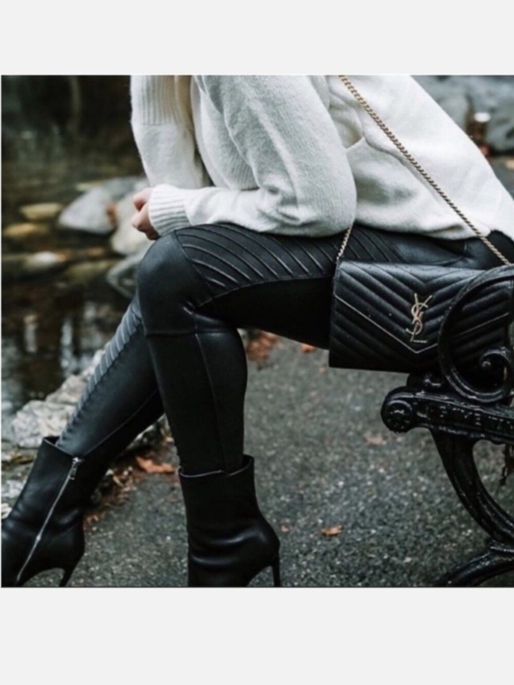Spanx Faux Leather Moto Very Black Leggings Size S Biker Punk